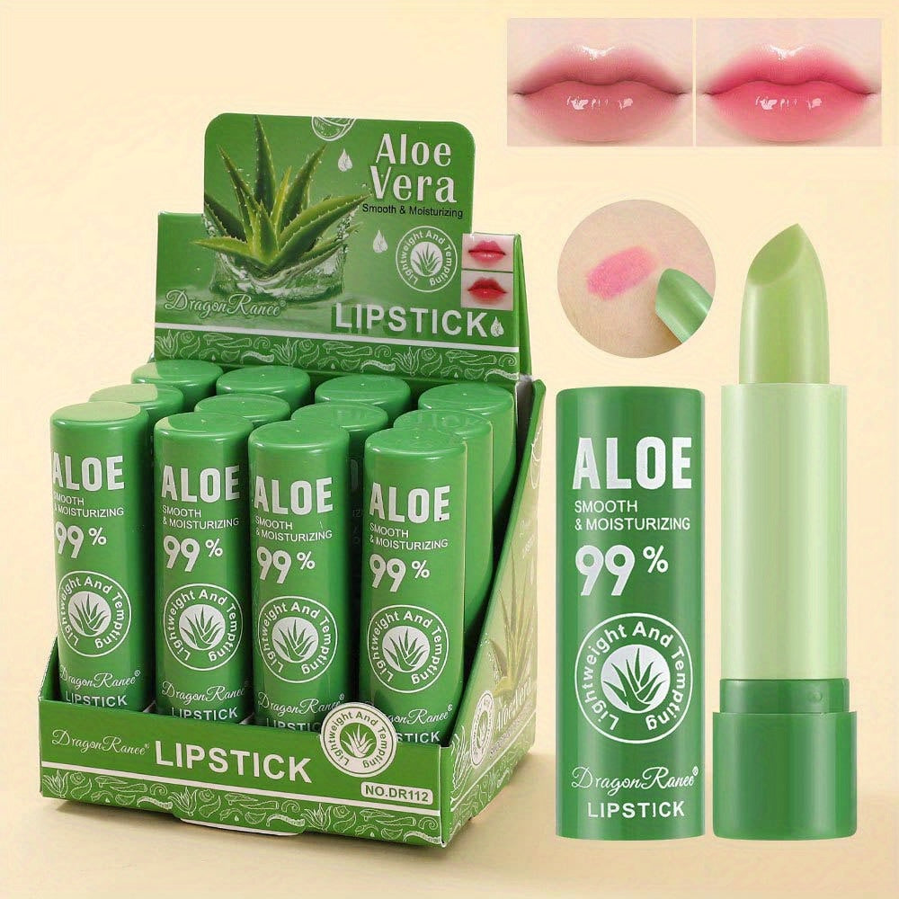 12-Piece Color-Changing Lip Balm Set with Aloe & Squalane