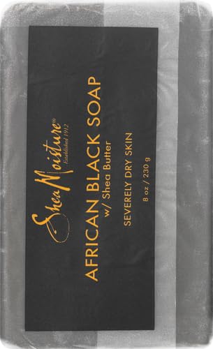 SheaMoisture Bar Soap African Black Soap for Troubled Skin Cleanser with Shea Butter 8 oz