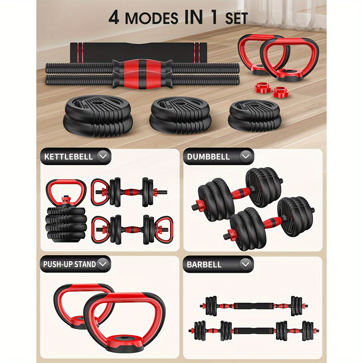 Multi-Function Transformable Weight System for Comprehensive Home Fitness