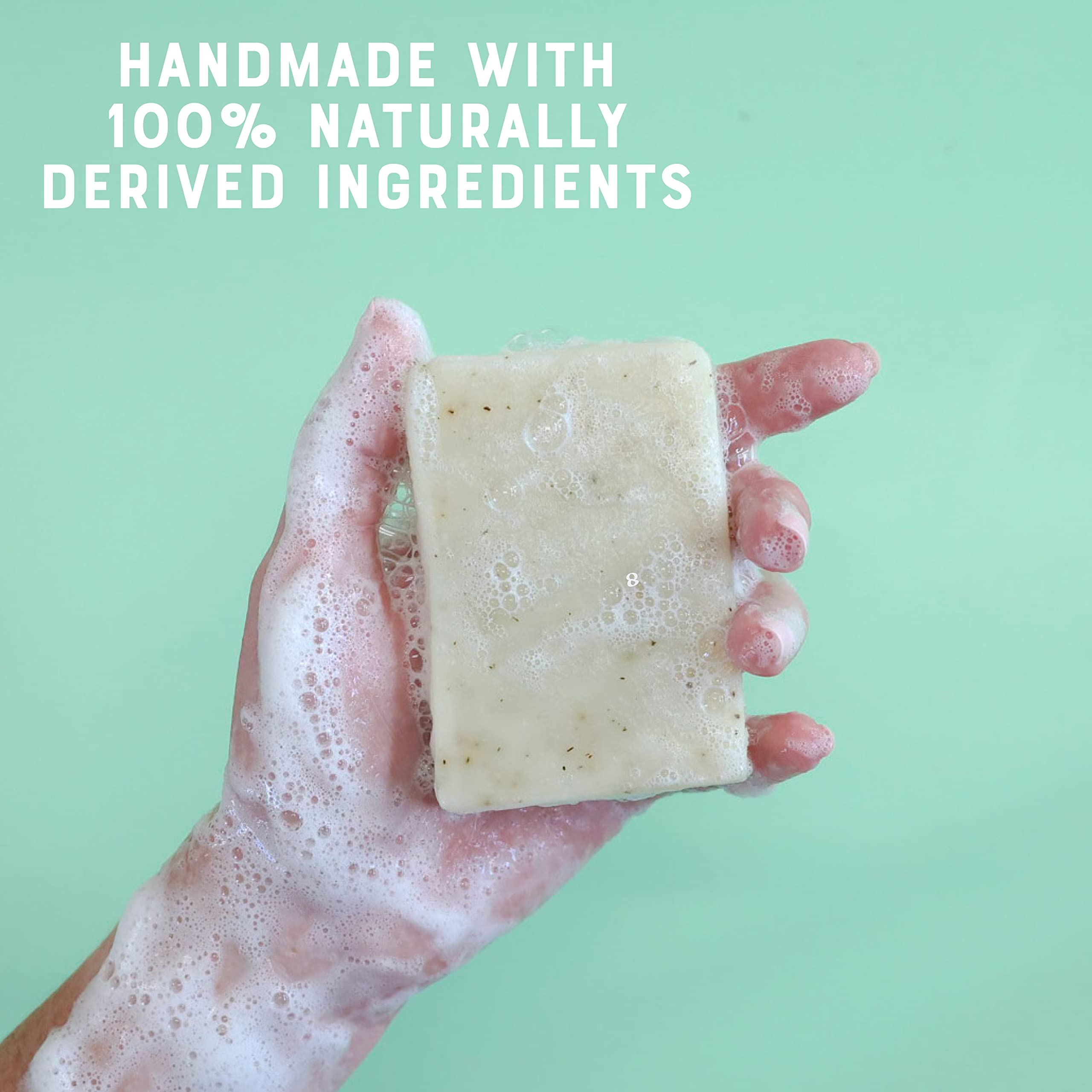 Rinse Bath & Body Lemongrass and Ginger Soap - Handmade Castile Lemongrass Soap w/Shea and Cocoa Butter | Moisturizing Bar Soap w/Ginger Essential Oil | Natural Bar Soap | Vegan| Gluten Free| 4.25oz