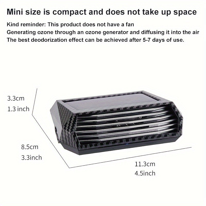 Solar Car Ozone Air Purifier with Auto Features and Night Light