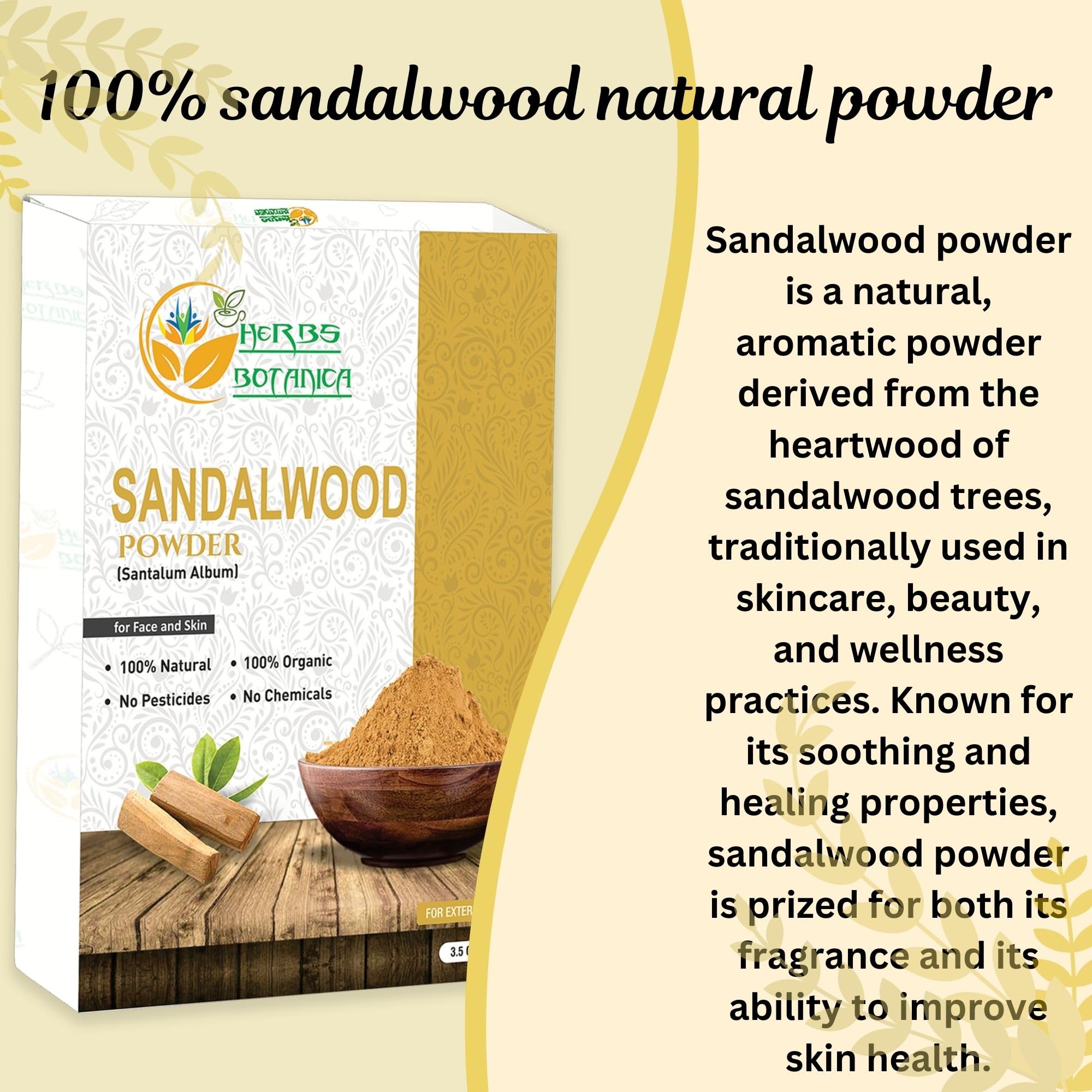 Herbs Botanica Natural Radiance Skin Care Sampler | Sandalwood Powder, Orange Peel Powder, Lemon Peel Powder, Rose Petals Powder, Wild Turmeric Powder, Multanni Mitti Powder 1 oz Each In Gift Pack