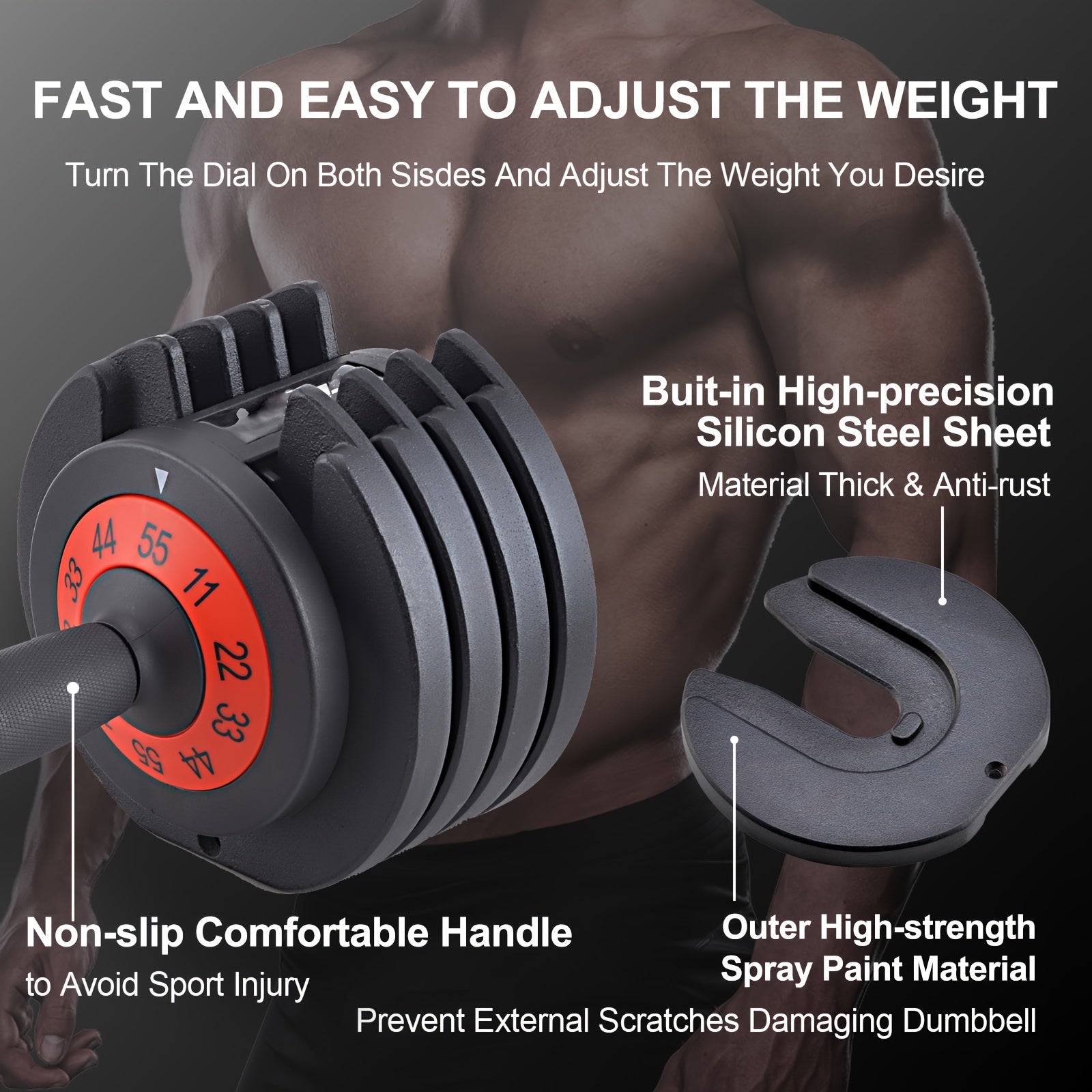 Elite Adjustable Dumbbell System with Precision Grip and Rapid Weight Adjustment