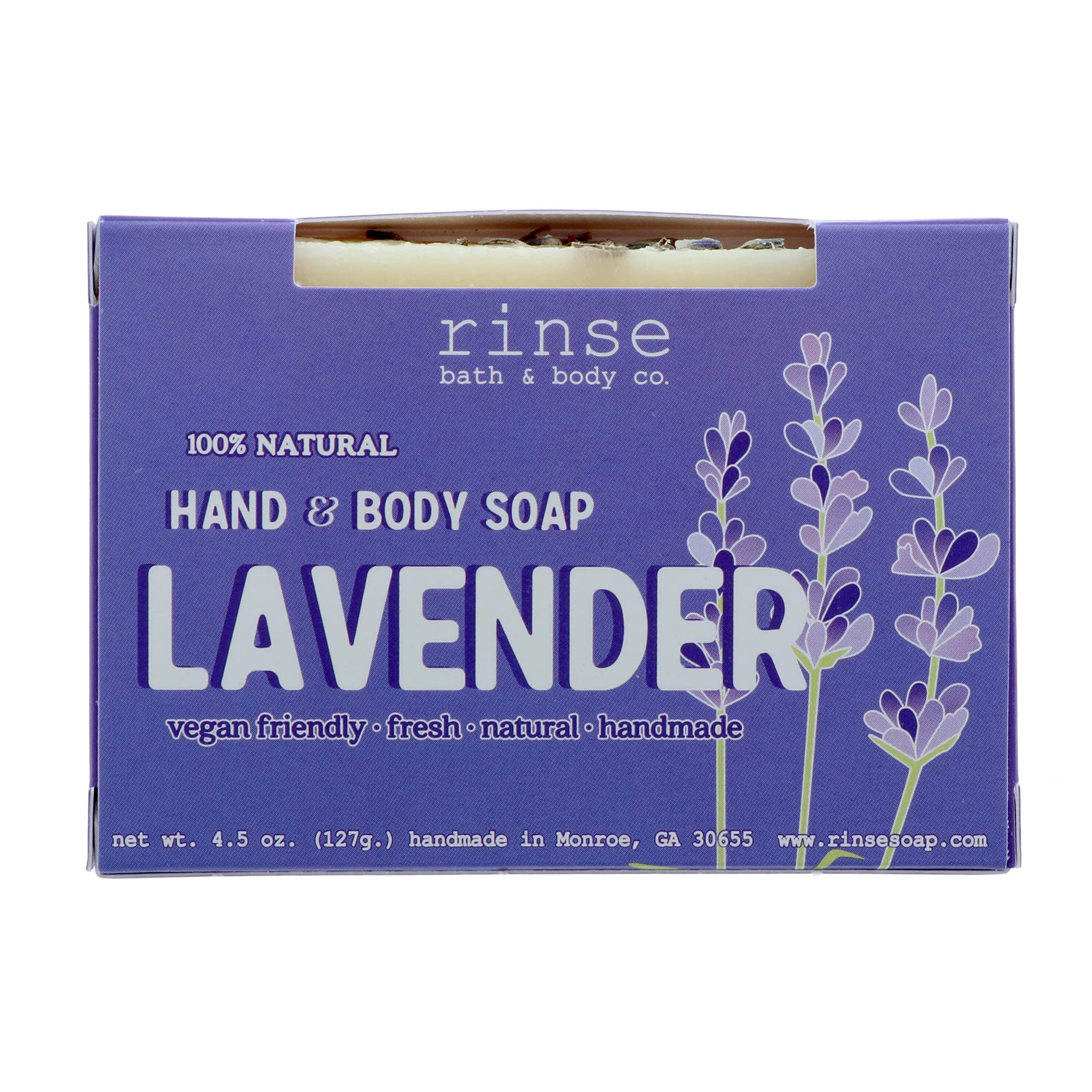 Rinse Bath & Body Lemongrass and Ginger Soap - Handmade Castile Lemongrass Soap w/Shea and Cocoa Butter | Moisturizing Bar Soap w/Ginger Essential Oil | Natural Bar Soap | Vegan| Gluten Free| 4.25oz