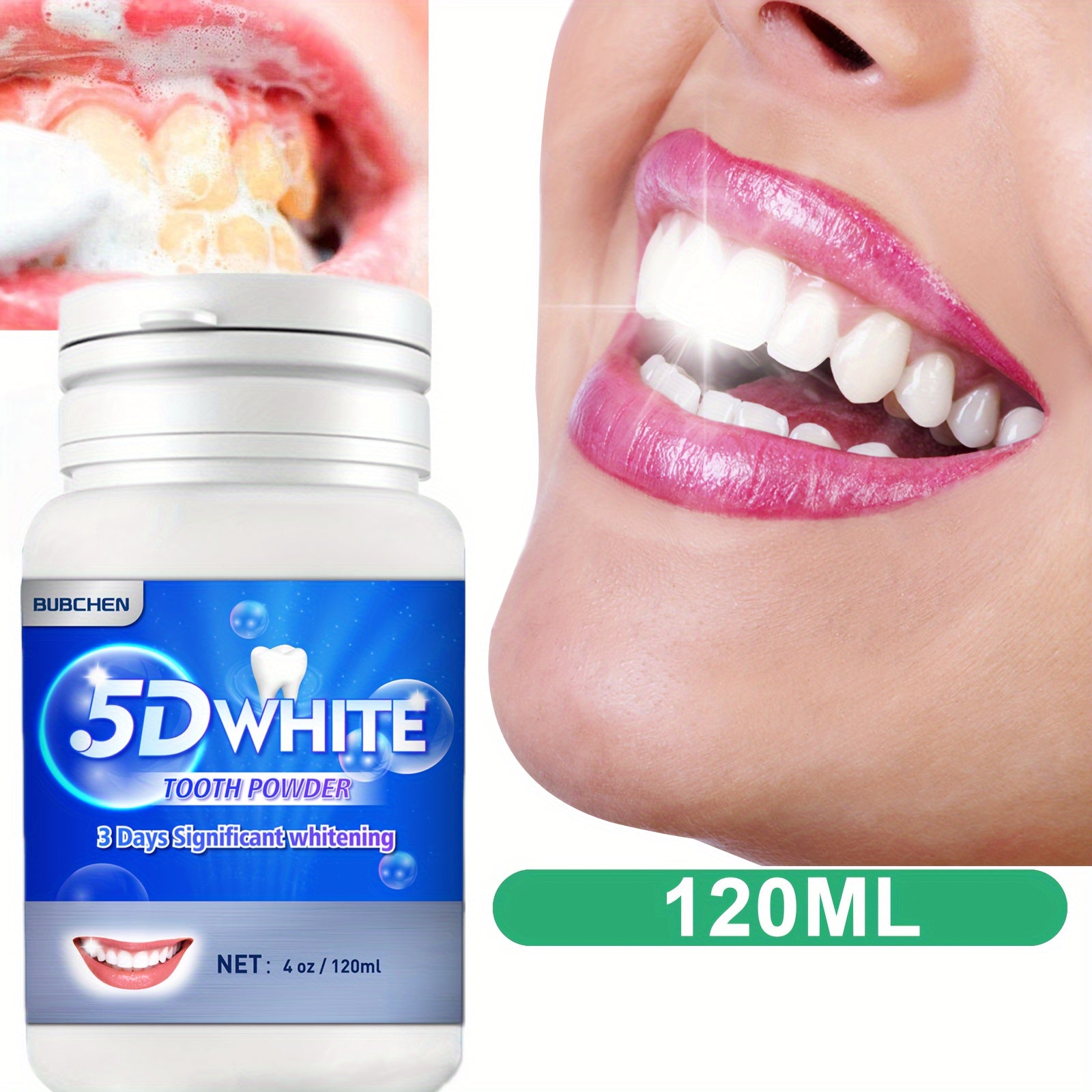 FreshPolish Natural Whitening Dental Powder with Activated Charcoal