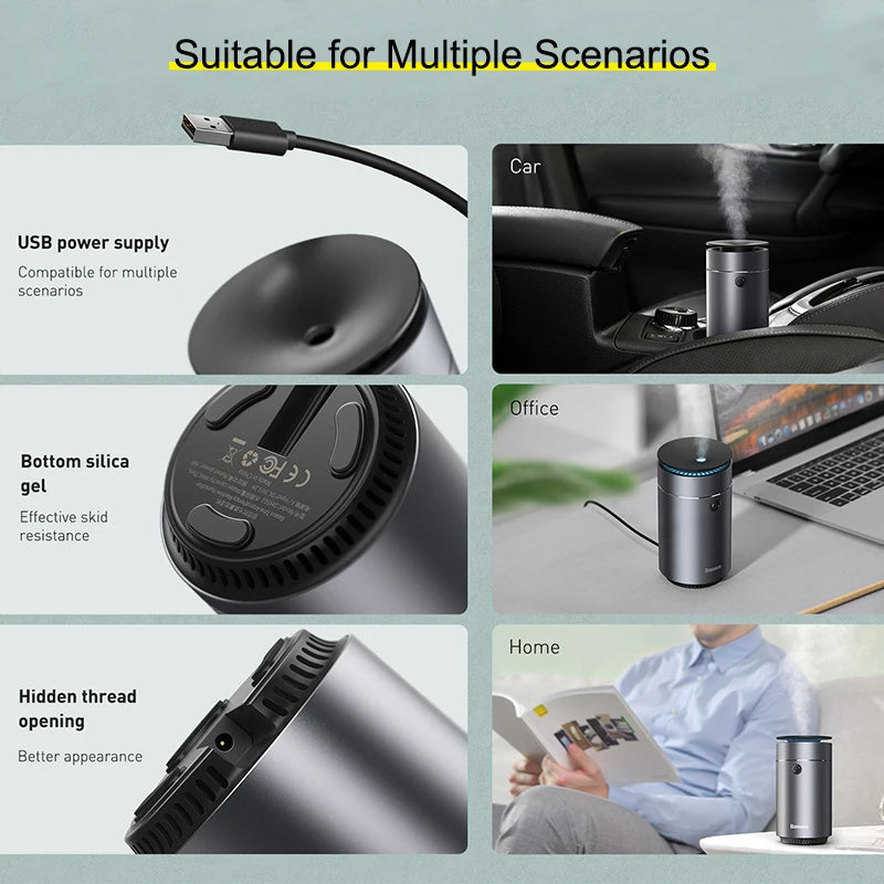 Car Aromatherapy Humidifier and Air Purifier with LED Light