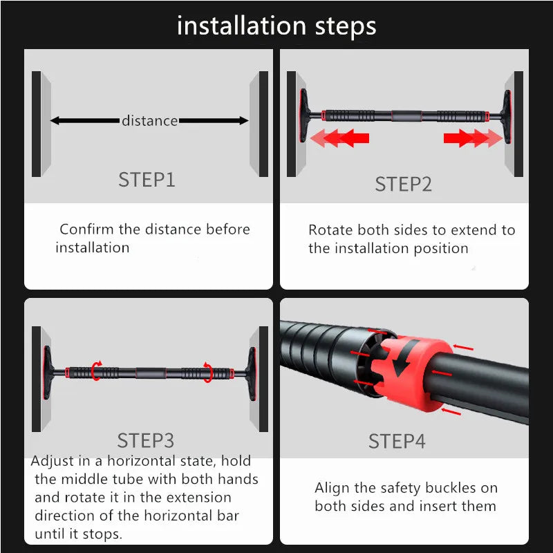 Adjustable Steel Doorway Pull-Up Bar for Home Gym