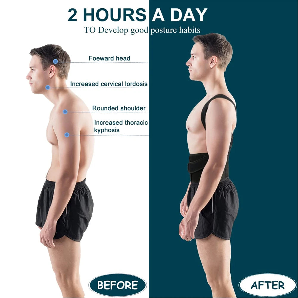 Adjustable Back Brace for Posture Improvement and Pain Relief