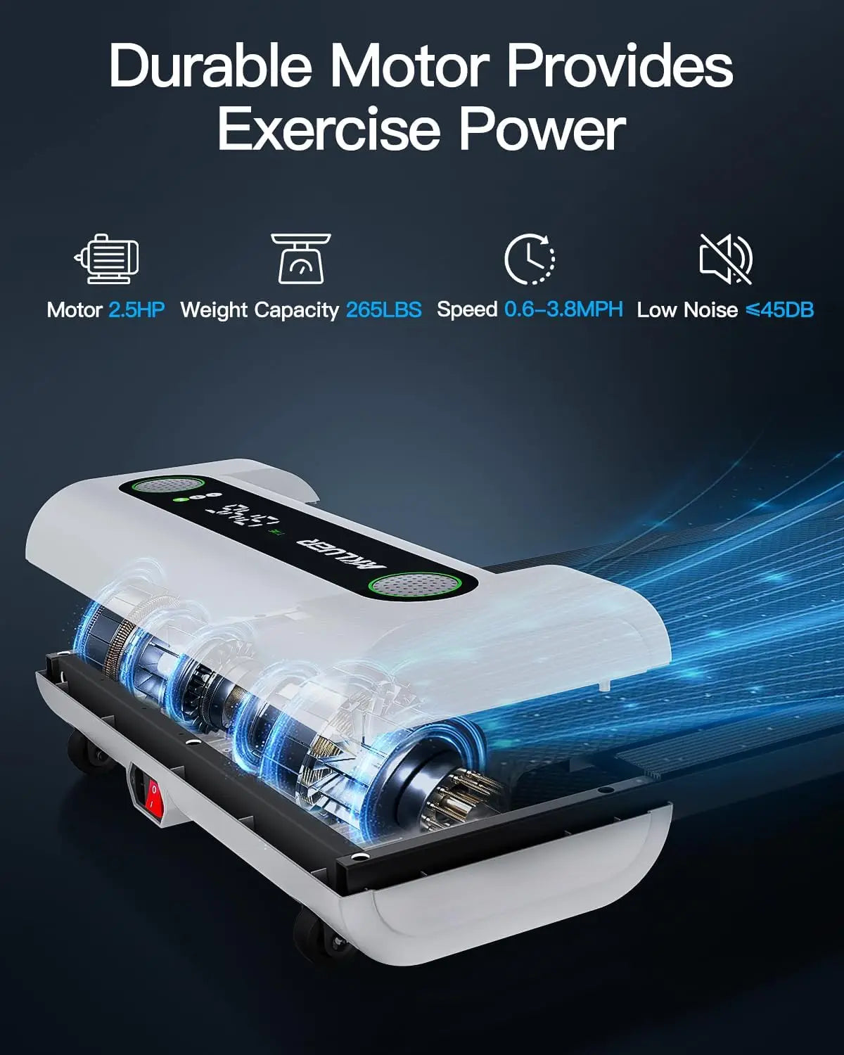 Compact Remote-Controlled Under Desk Treadmill