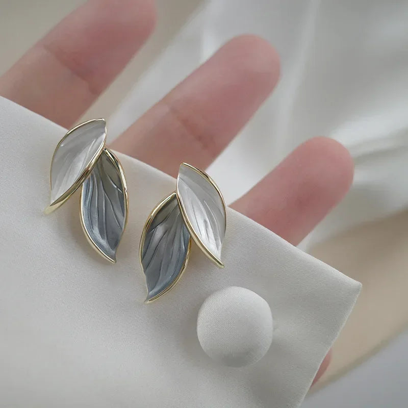 Modern Leaf Stud Earrings