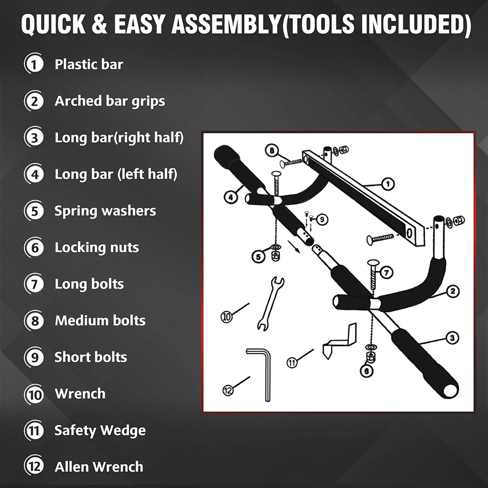 Heavy-Duty Doorway Pull-Up Bar for Home Gym Workouts