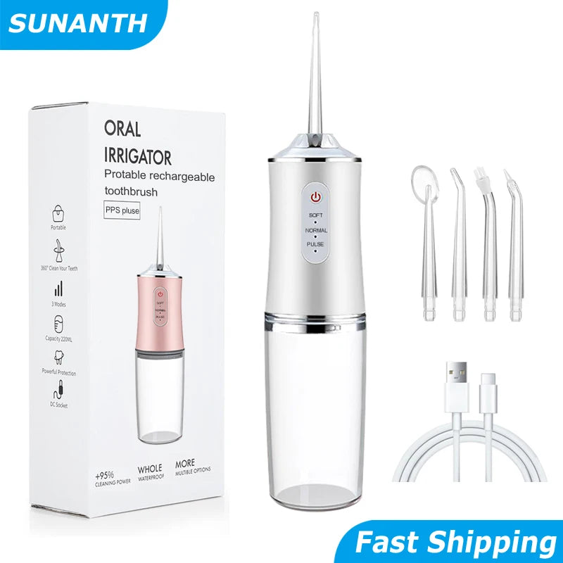 JetClean Portable Travel Oral Irrigator and Water Flosser