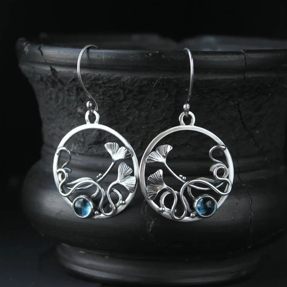 Boho Gothic Mushroom Hoop Earrings