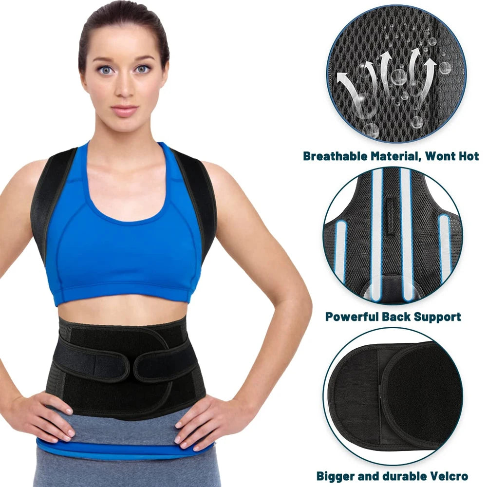 Adjustable Back Brace for Posture Improvement and Pain Relief