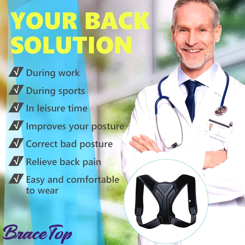 Adjustable Clavicle and Spine Support Brace for Posture Improvement