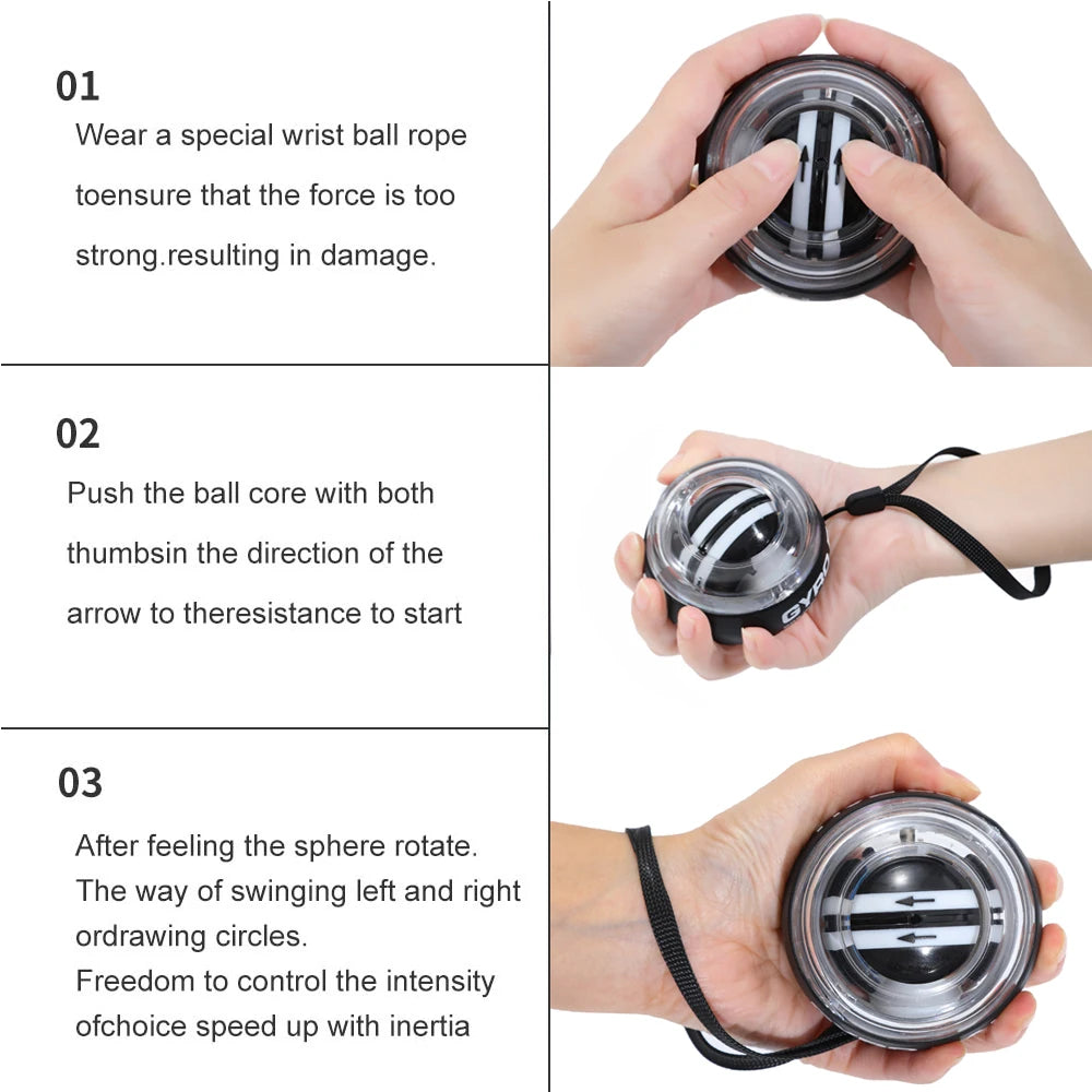 Auto-Start Gyroscopic Wrist and Forearm Strengthener