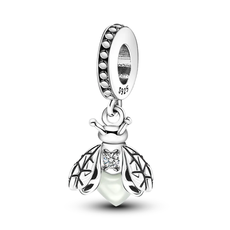 Silver Firefly Night Glow Charm for Women's Bracelets