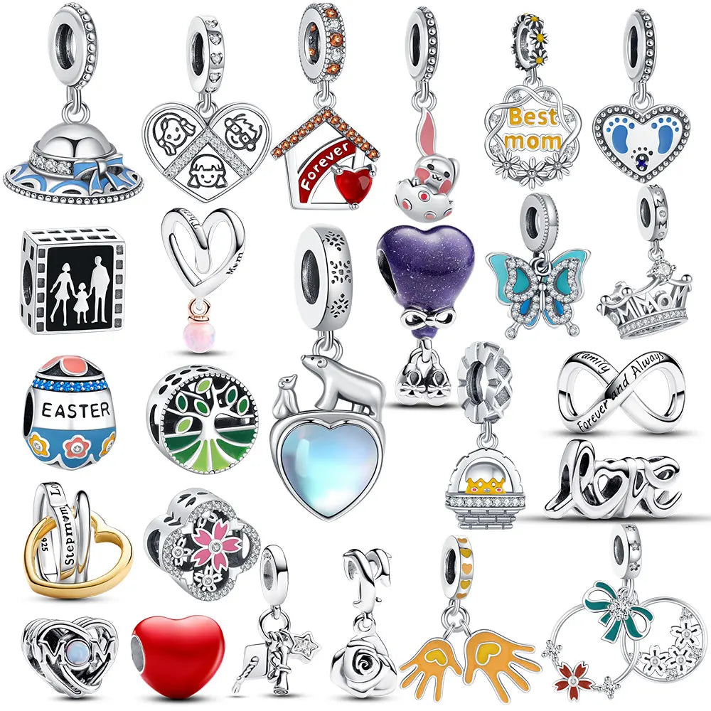 Crown & Heart Family Charm Collection