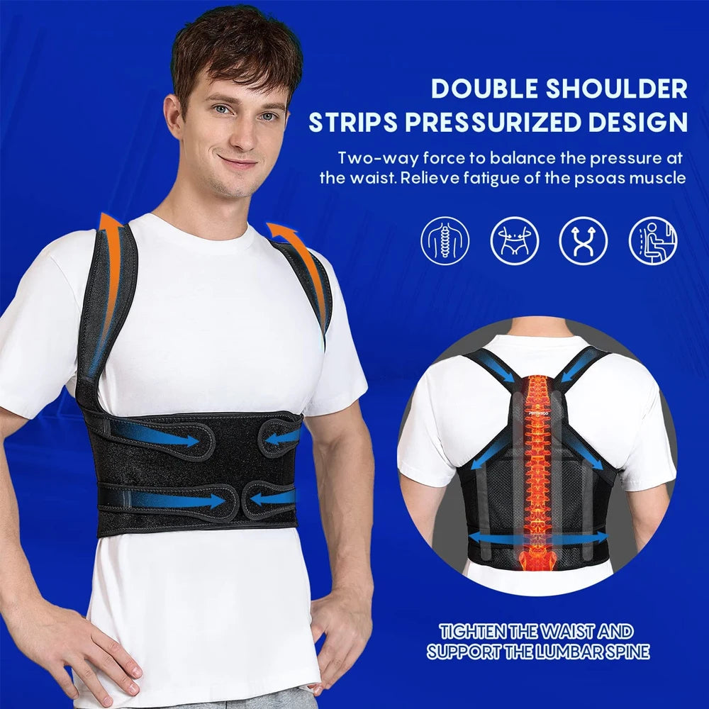 Orthopedic Posture Support Brace for Spinal Alignment and Pain Relief