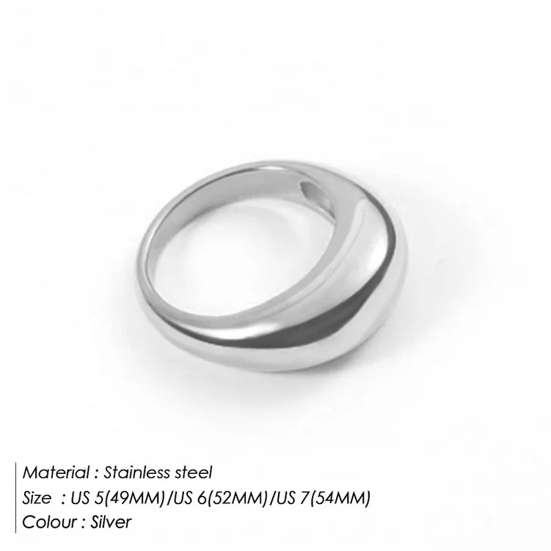 Stainless Steel Geometric Arc Rings