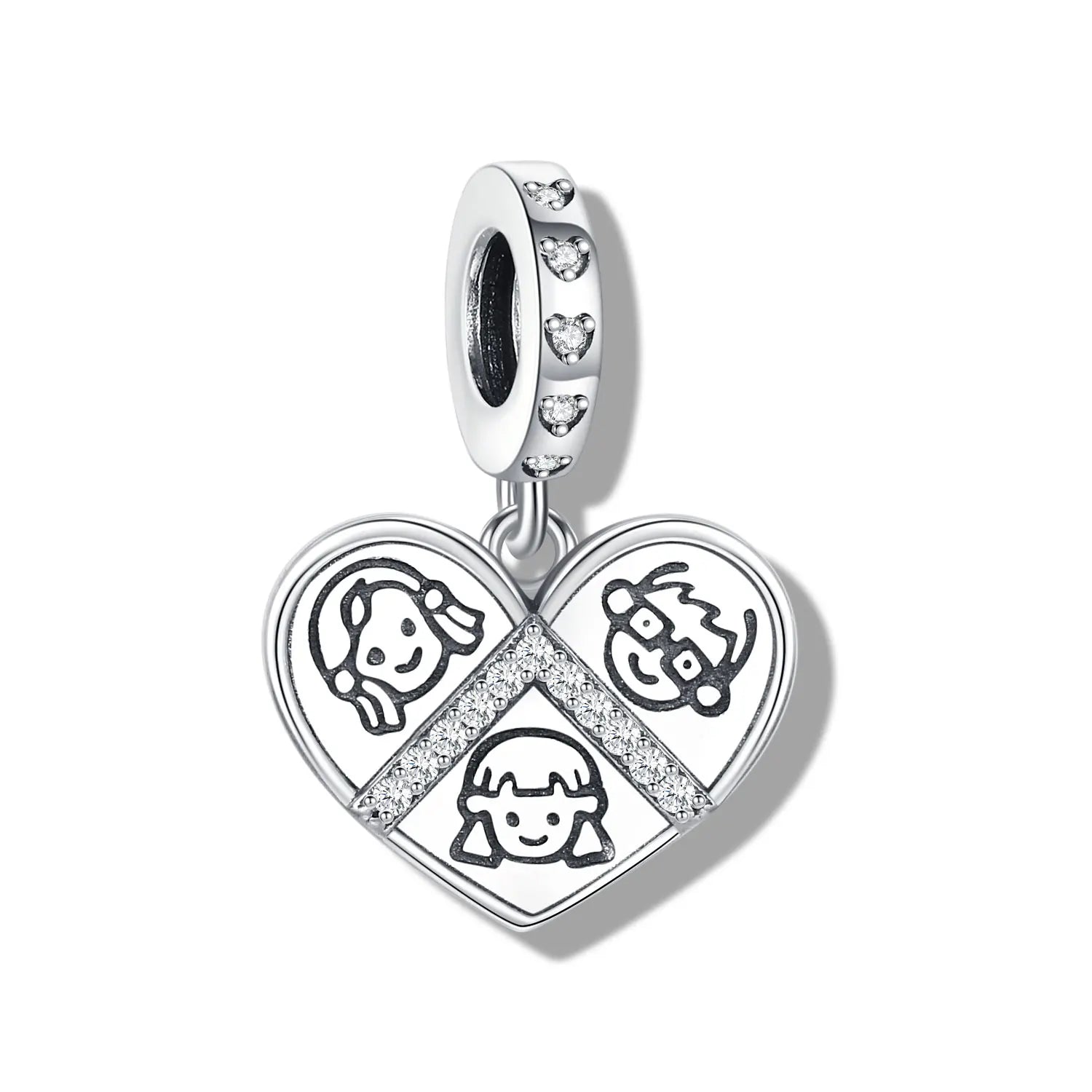 Crown & Heart Family Charm Collection