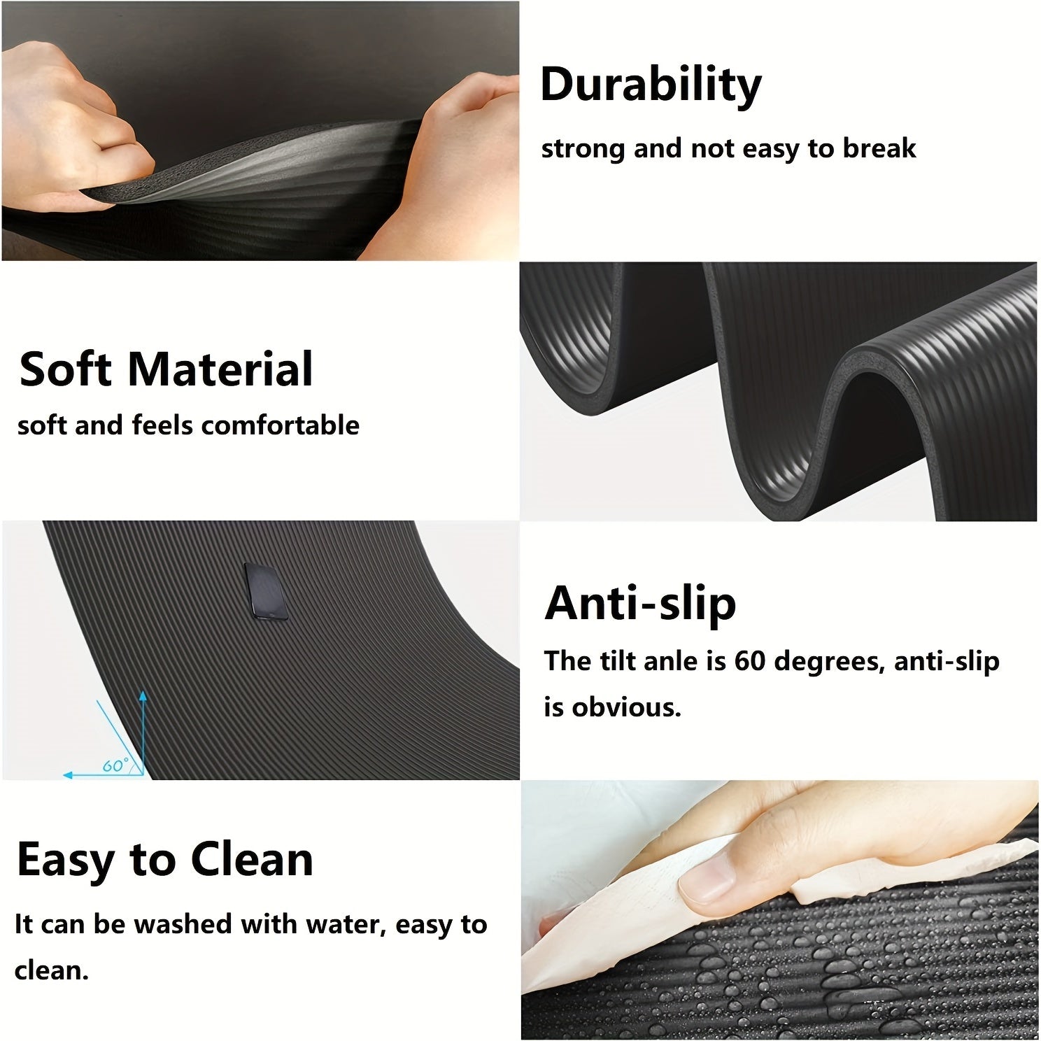 Thick Comfort Fitness Mat with Strap for Yoga & Pilates