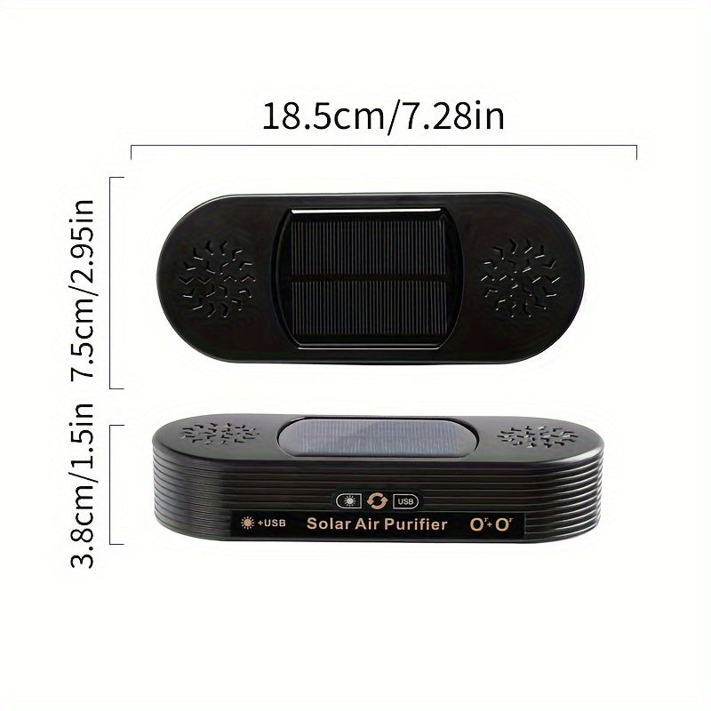 Dual-Powered Solar Car Purifier with Ion and Ozone Technology