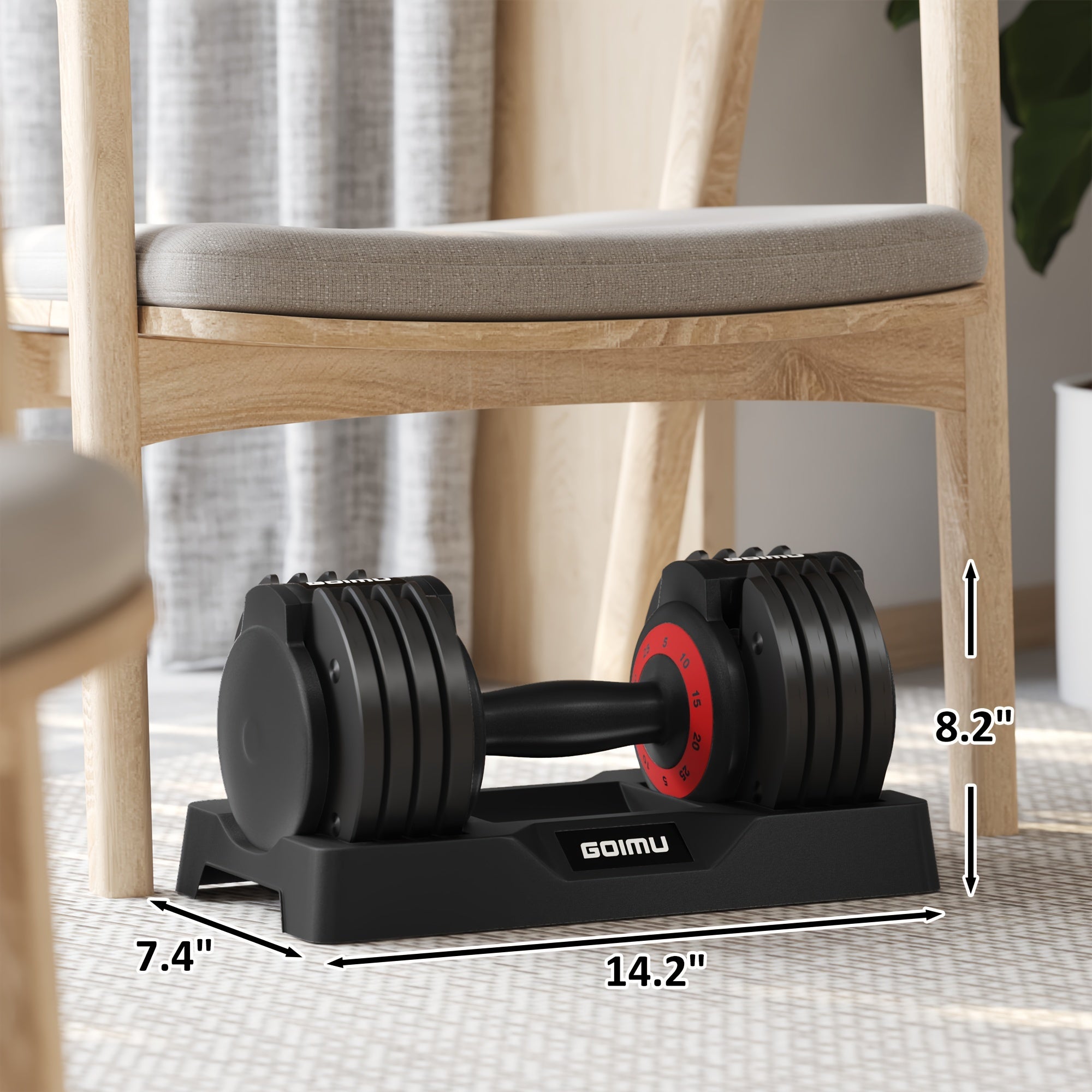 Rapid Adjust Single Dumbbell with Ergonomic Grip